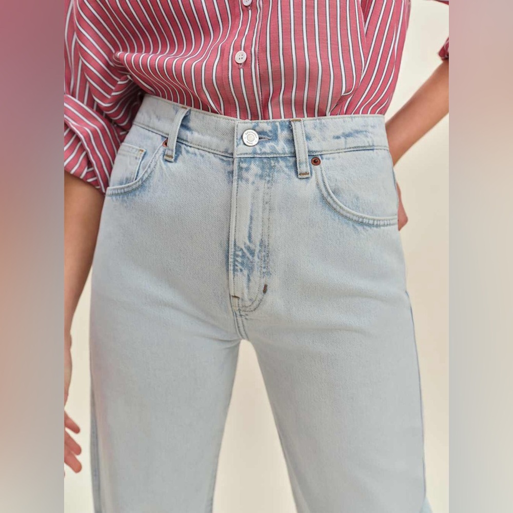 Reformation Val 90s Mid Rise Straight  Core Sashta Jeans light wash Sz 26